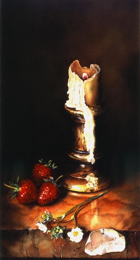 'Lumiere de Chandelle' - Still Life Painting - Watercolor on Arches 300gsm hot pressed paper 15 3/4″ x 7 3/4″ 400 mm x 200 mm