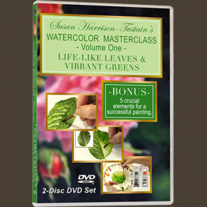 Watercolor painting DVD or video download: 'Watercolor Masterclass Volume One: Painting Life-Like Leaves and Vibrant Greens' by Susan Harrison-Tustain - for all skill levels